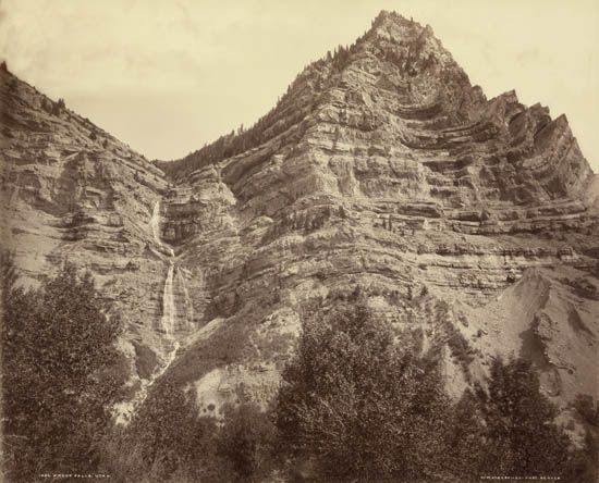 JACKSON, WILLIAM HENRY (1843-1942) "Provo Falls, Utah."